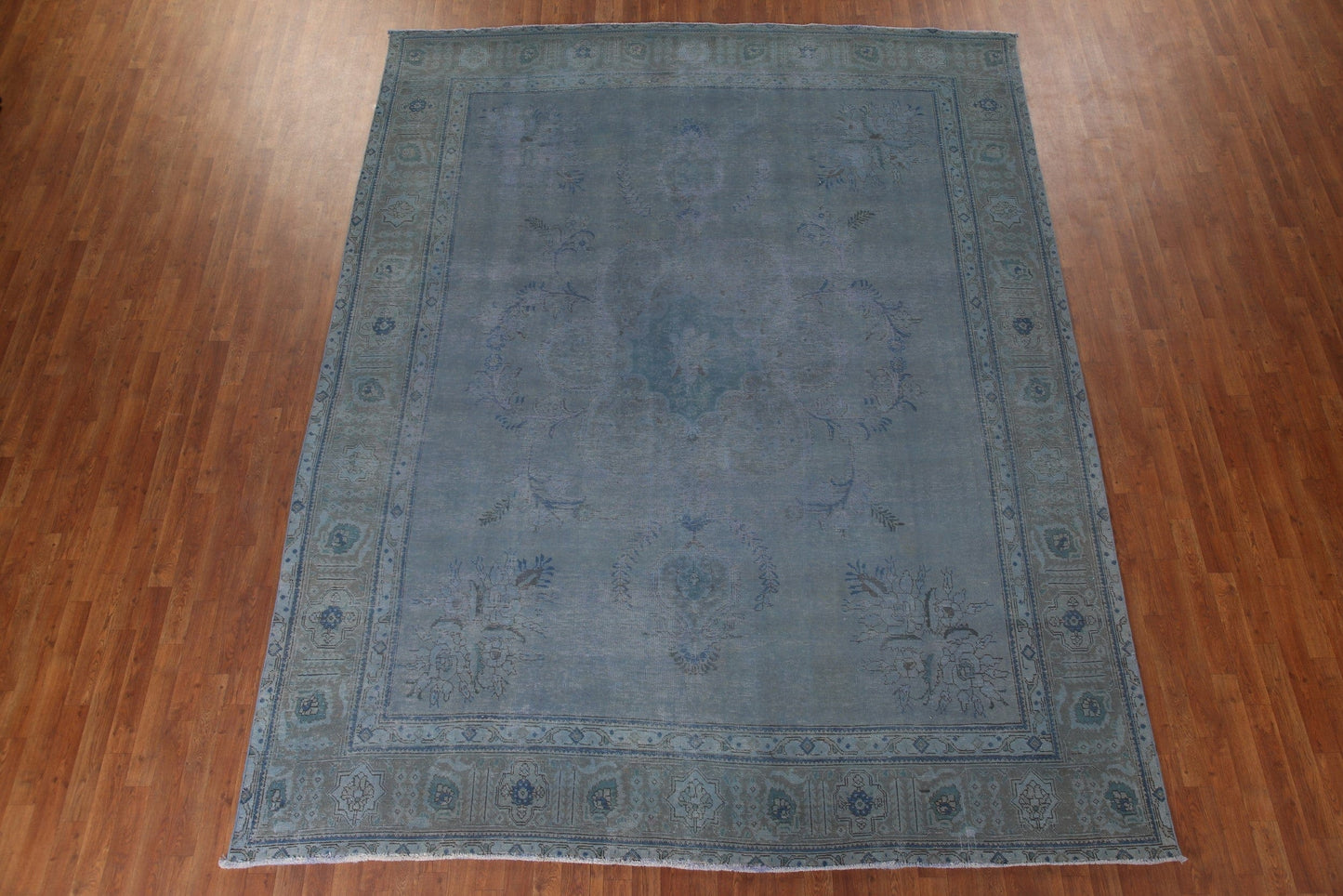 Blue Over-Dyed Tabriz Persian Area Rug 9x12