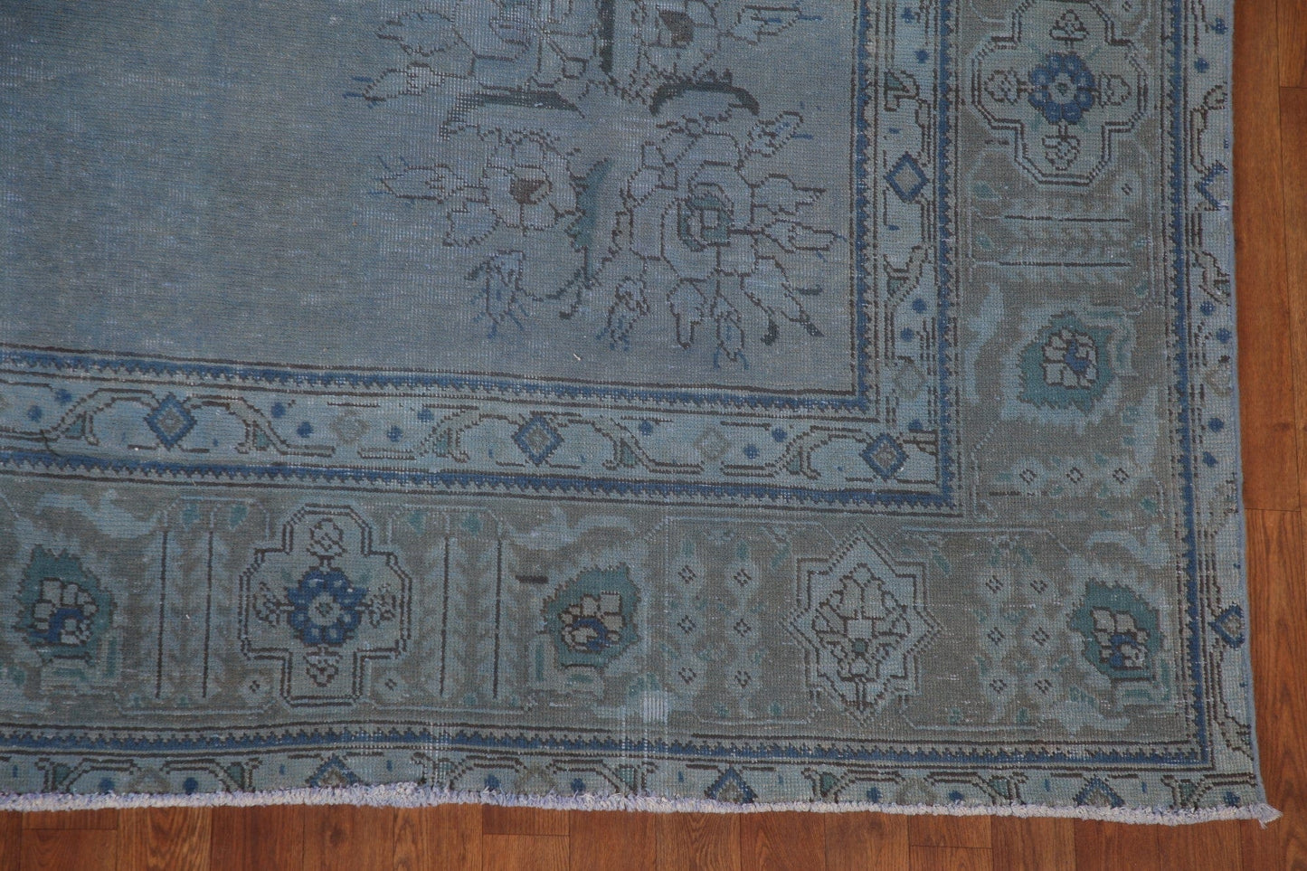 Blue Over-Dyed Tabriz Persian Area Rug 9x12