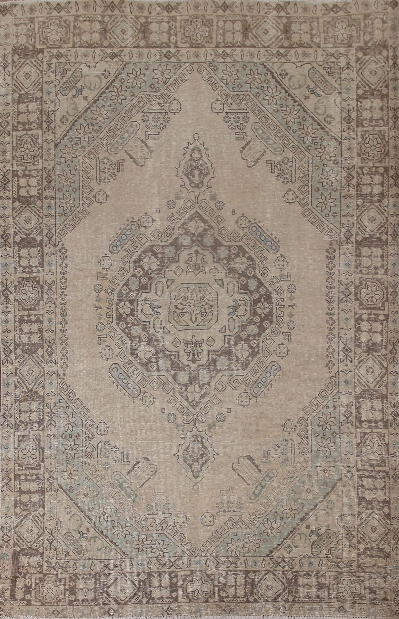 Distressed Tabriz Persian Area Rug 7x9