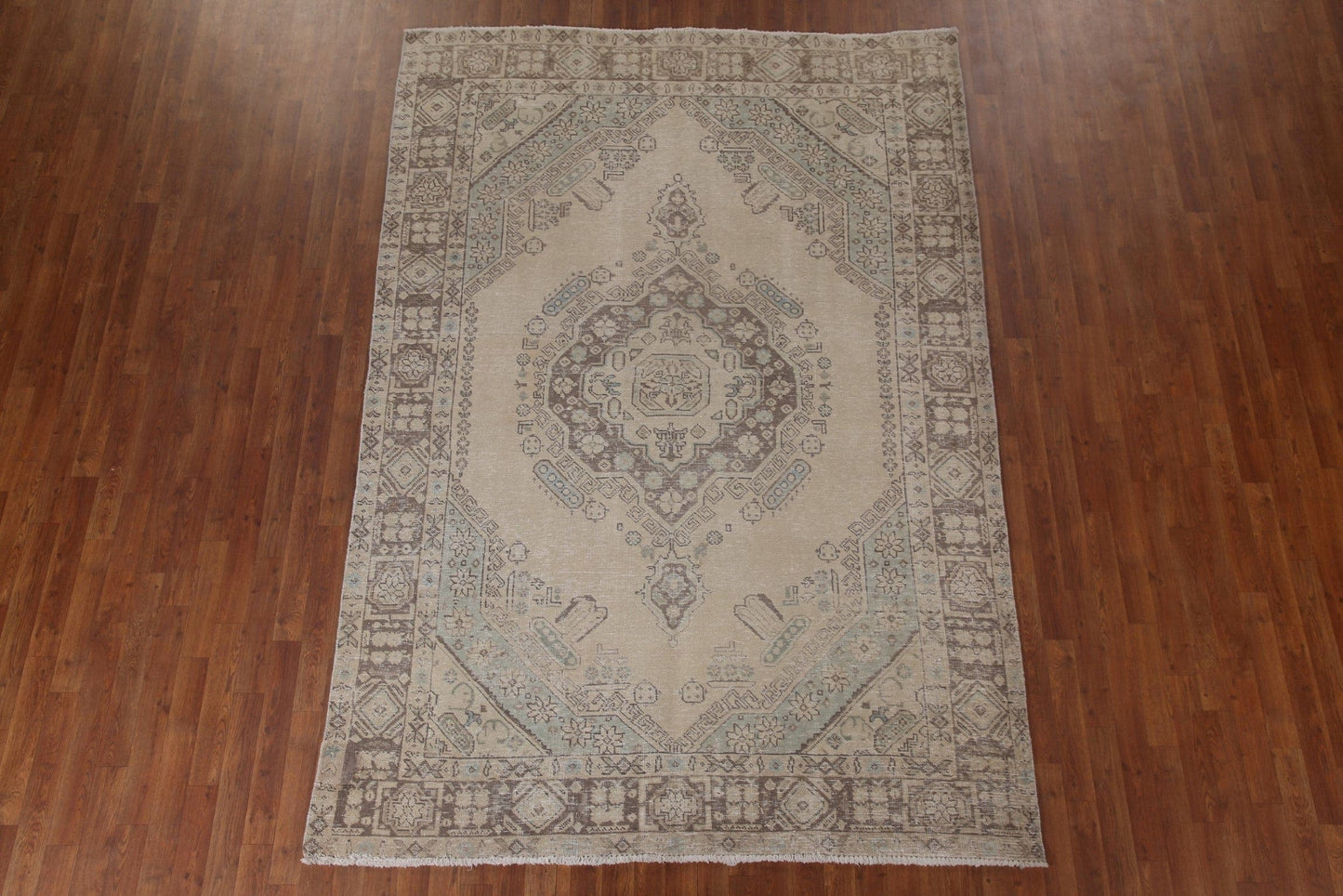 Distressed Tabriz Persian Area Rug 7x9