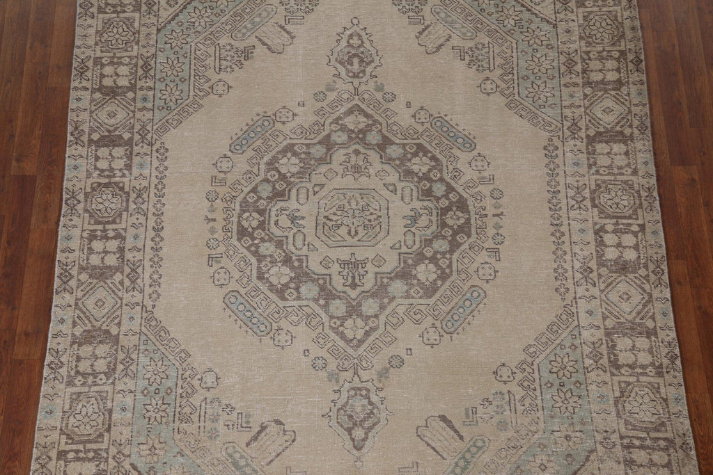 Distressed Tabriz Persian Area Rug 7x9