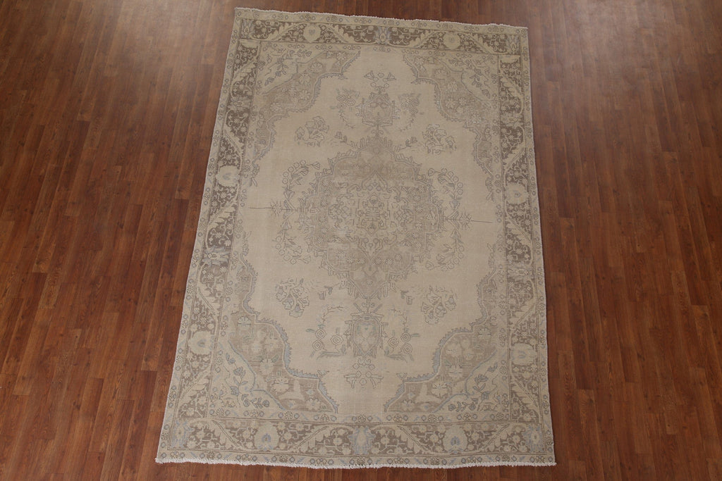 Distressed Tabriz Persian Area Rug 6x10