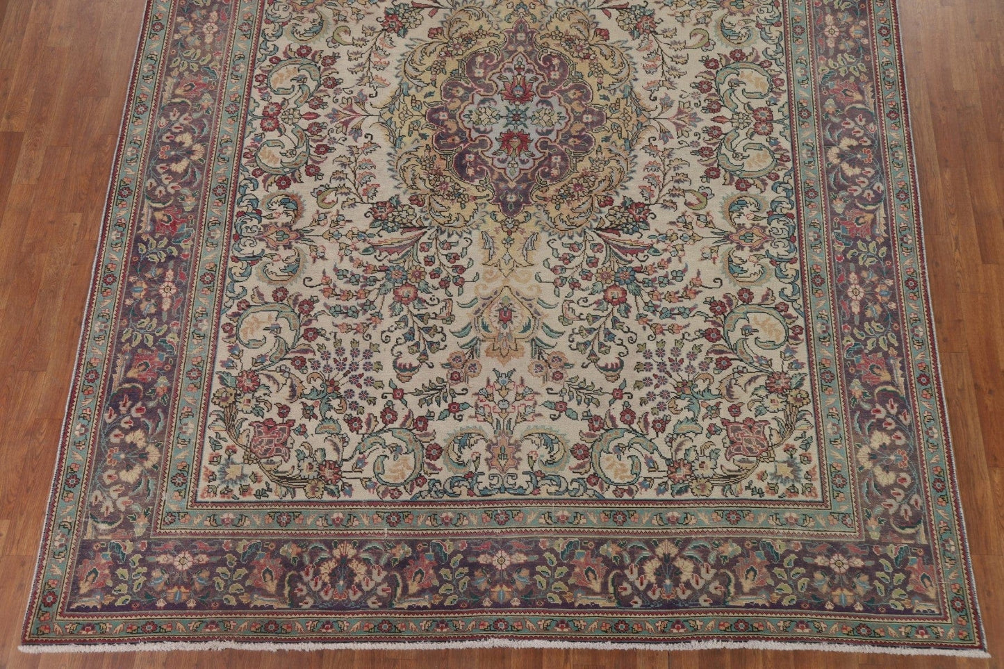 Vintage Floral Tabriz Persian Area Rug 9x11