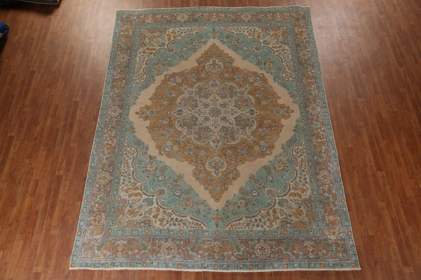 Vintage Wool Tabriz Persian Area Rug 9x12