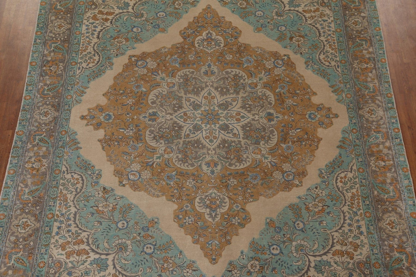 Vintage Wool Tabriz Persian Area Rug 9x12