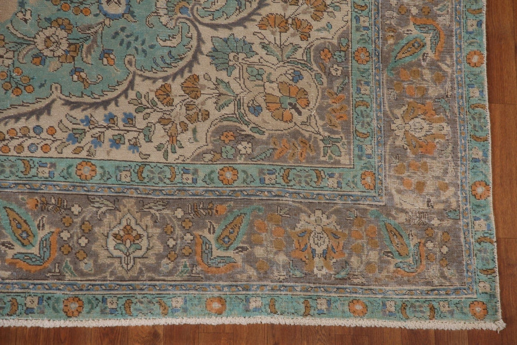 Vintage Wool Tabriz Persian Area Rug 9x12