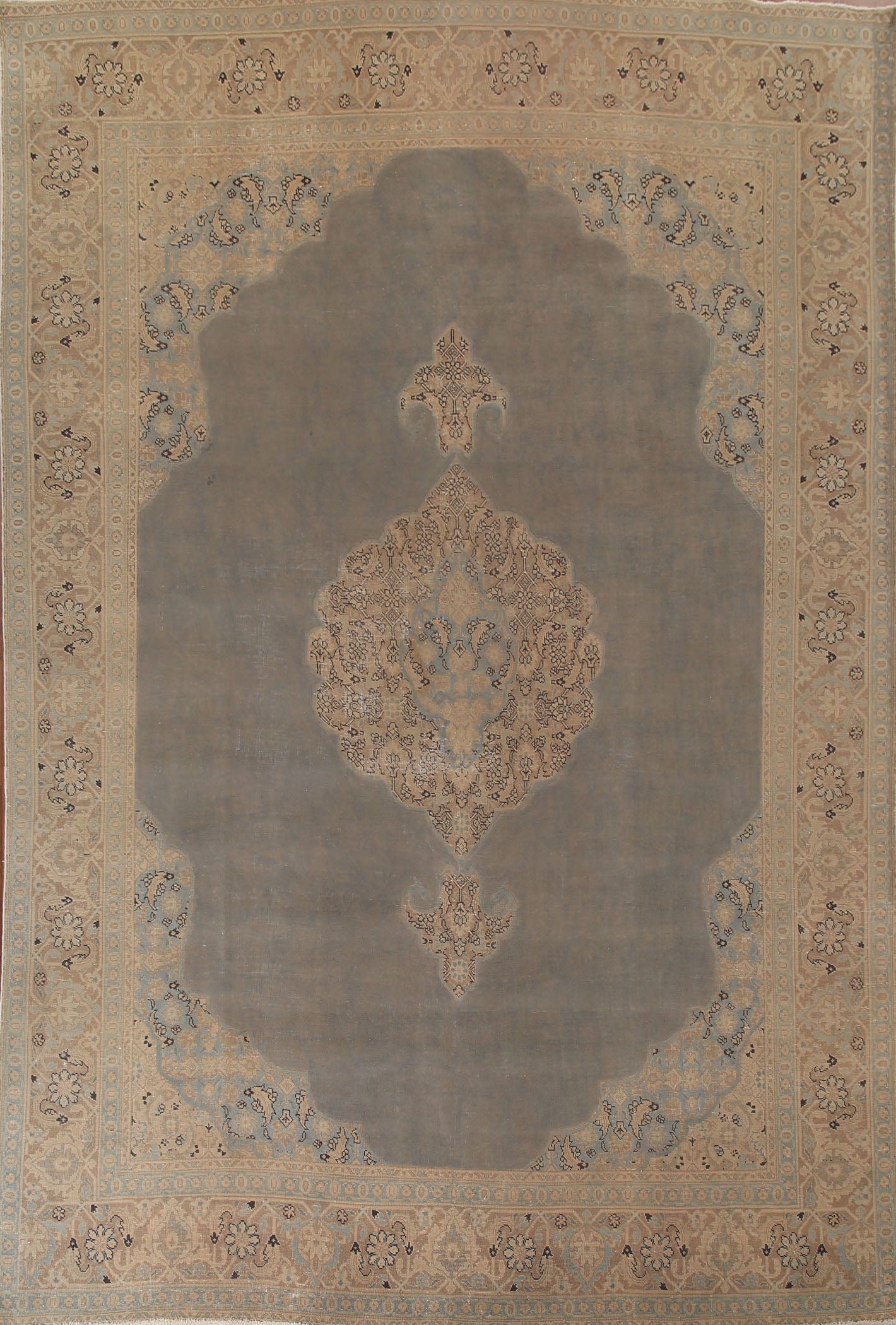 Geometric Wool Tabriz Persian Area Rug 9x12