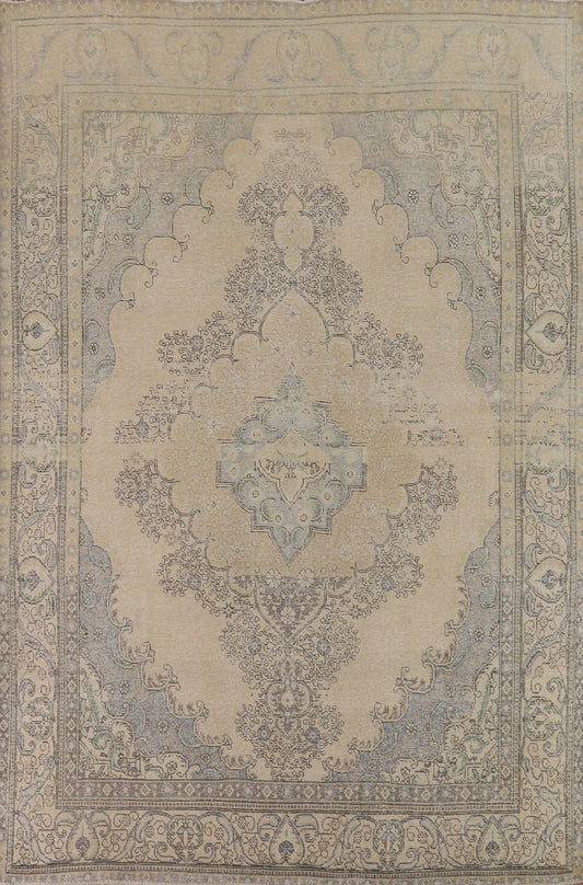 Wool Distressed Tabriz Persian Area Rug 9x12