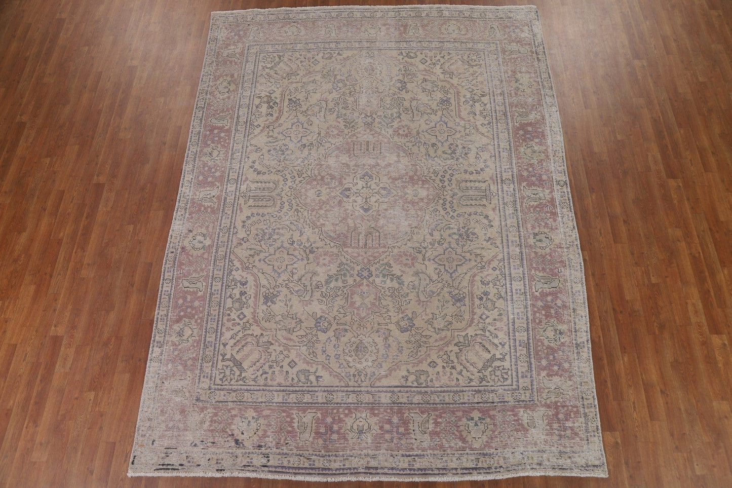 Distressed Wool Tabriz Persian Area Rug 8x11