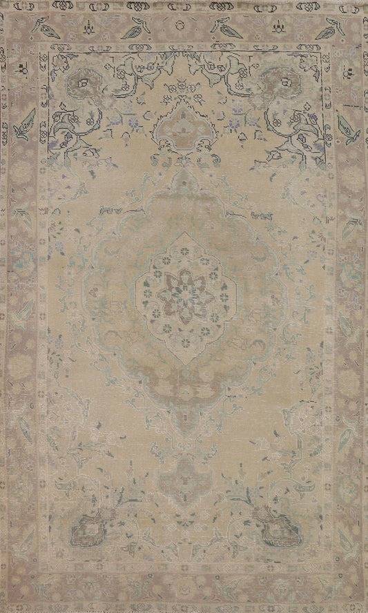 Distressed Tabriz Persian Area Rug 6x10