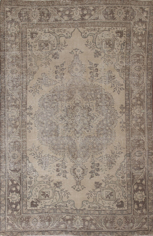 Vintage Wool Tabriz Persian Area Rug 6x9