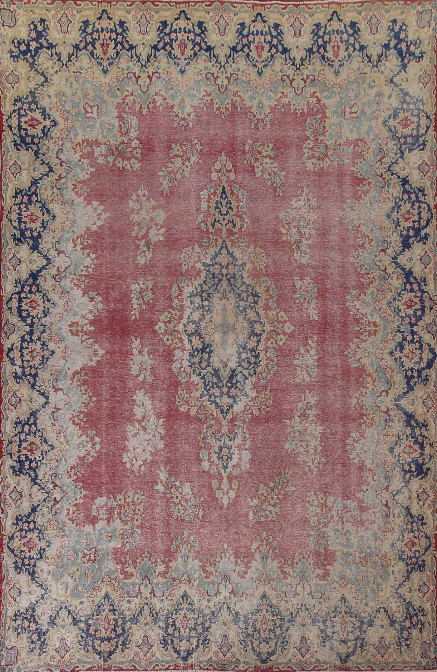 Distressed Kerman Persian Area Rug 10x13