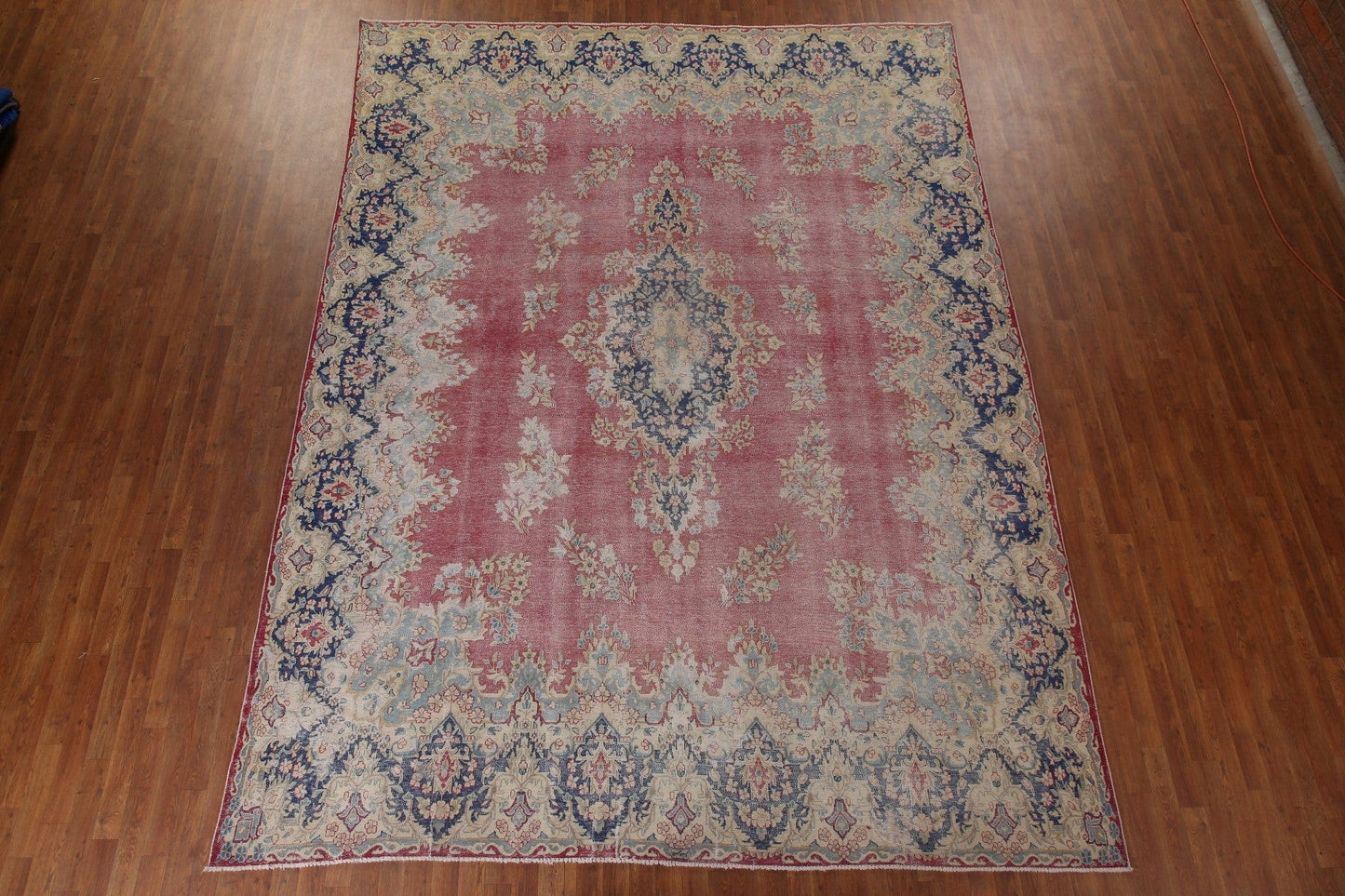 Distressed Kerman Persian Area Rug 10x13