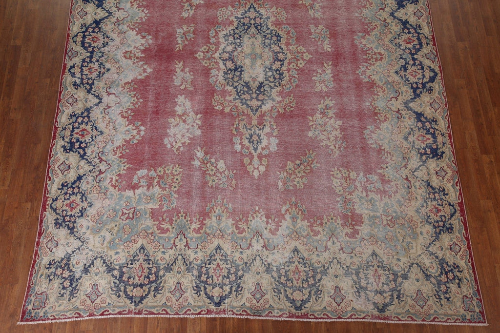 Distressed Kerman Persian Area Rug 10x13