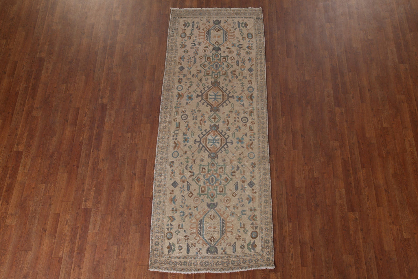 Geometric Tabriz Persian Runner Rug 3x9