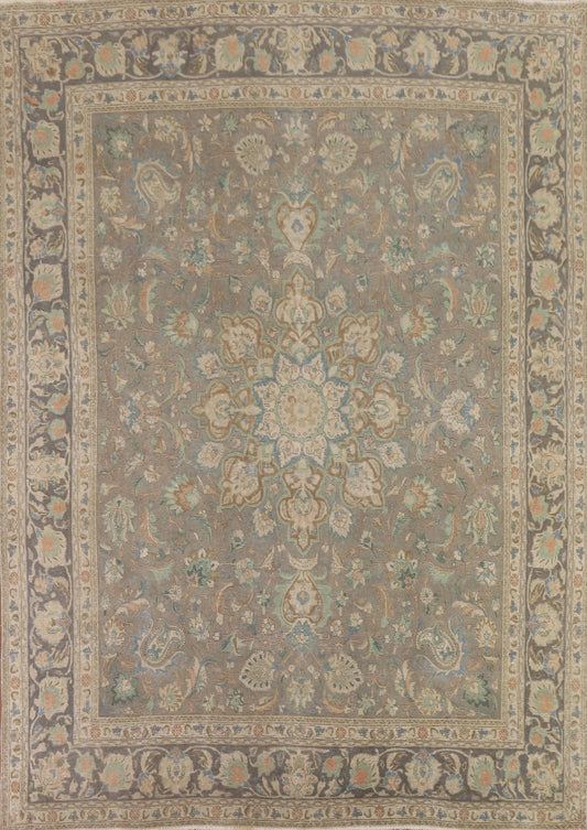 Floral Wool Tabriz Persian Area Rug 9x11