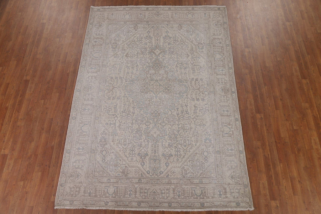 Distressed Tabriz Persian Area Rug 7x10