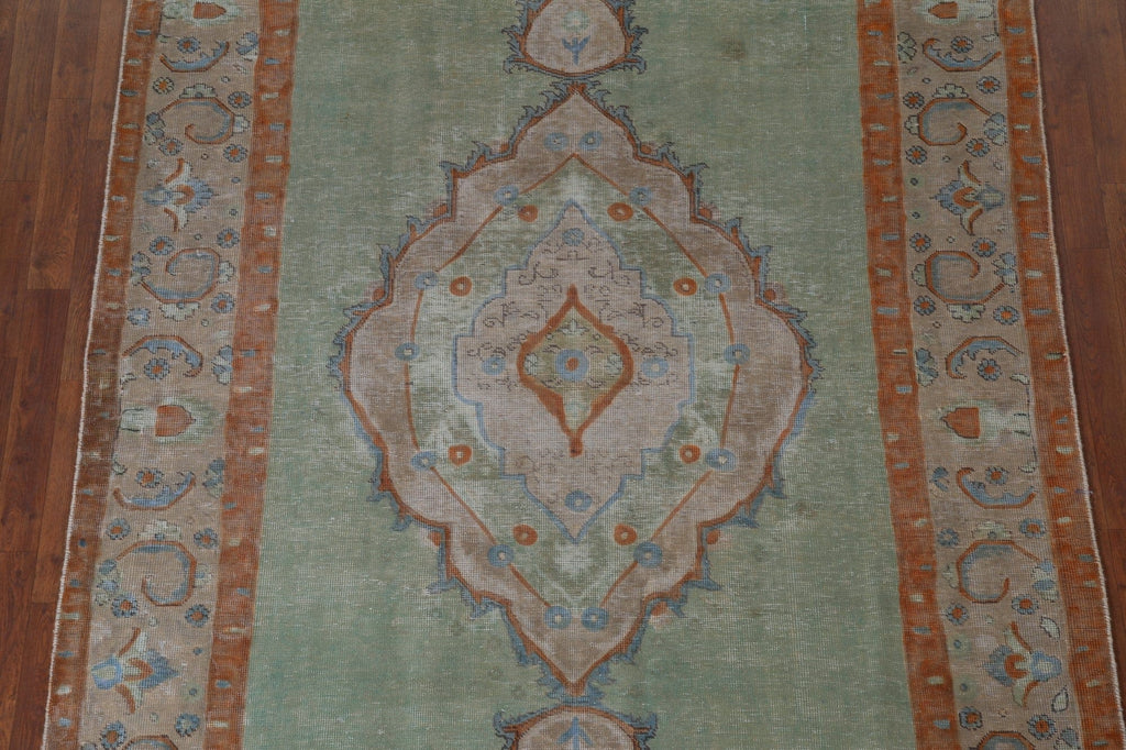 Green Wool Tabriz Persian Area Rug 6x9