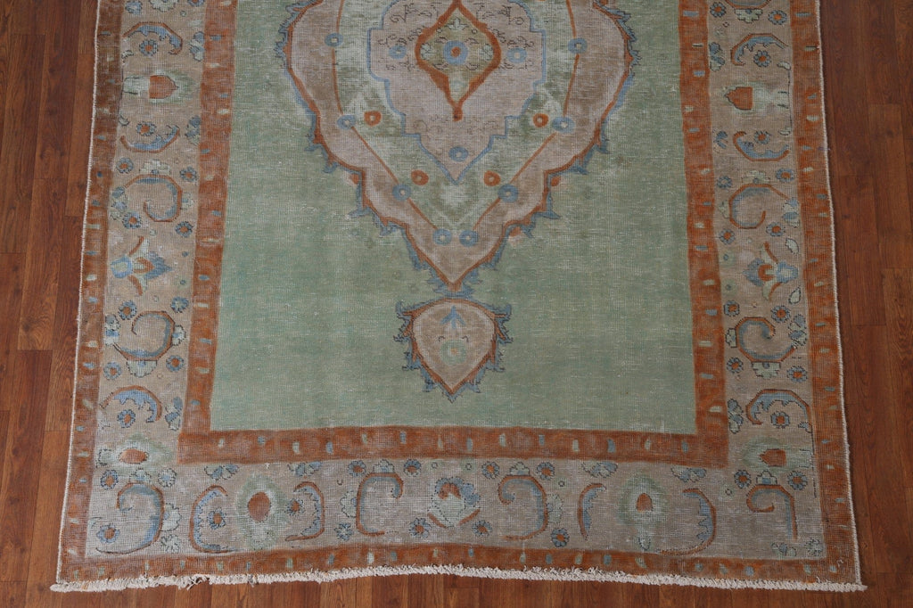 Green Wool Tabriz Persian Area Rug 6x9