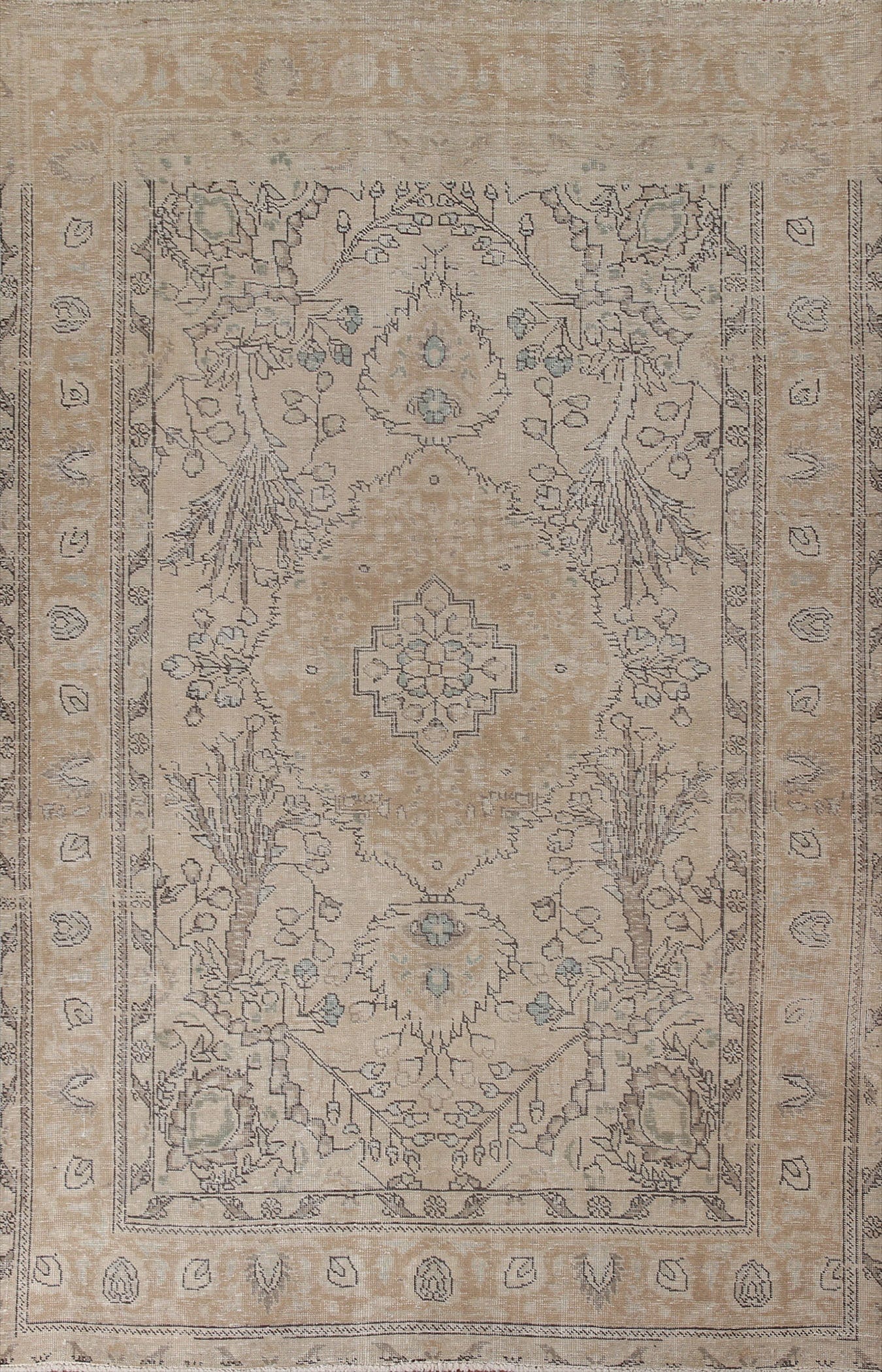 Distressed Tabriz Persian Area Rug 7x9