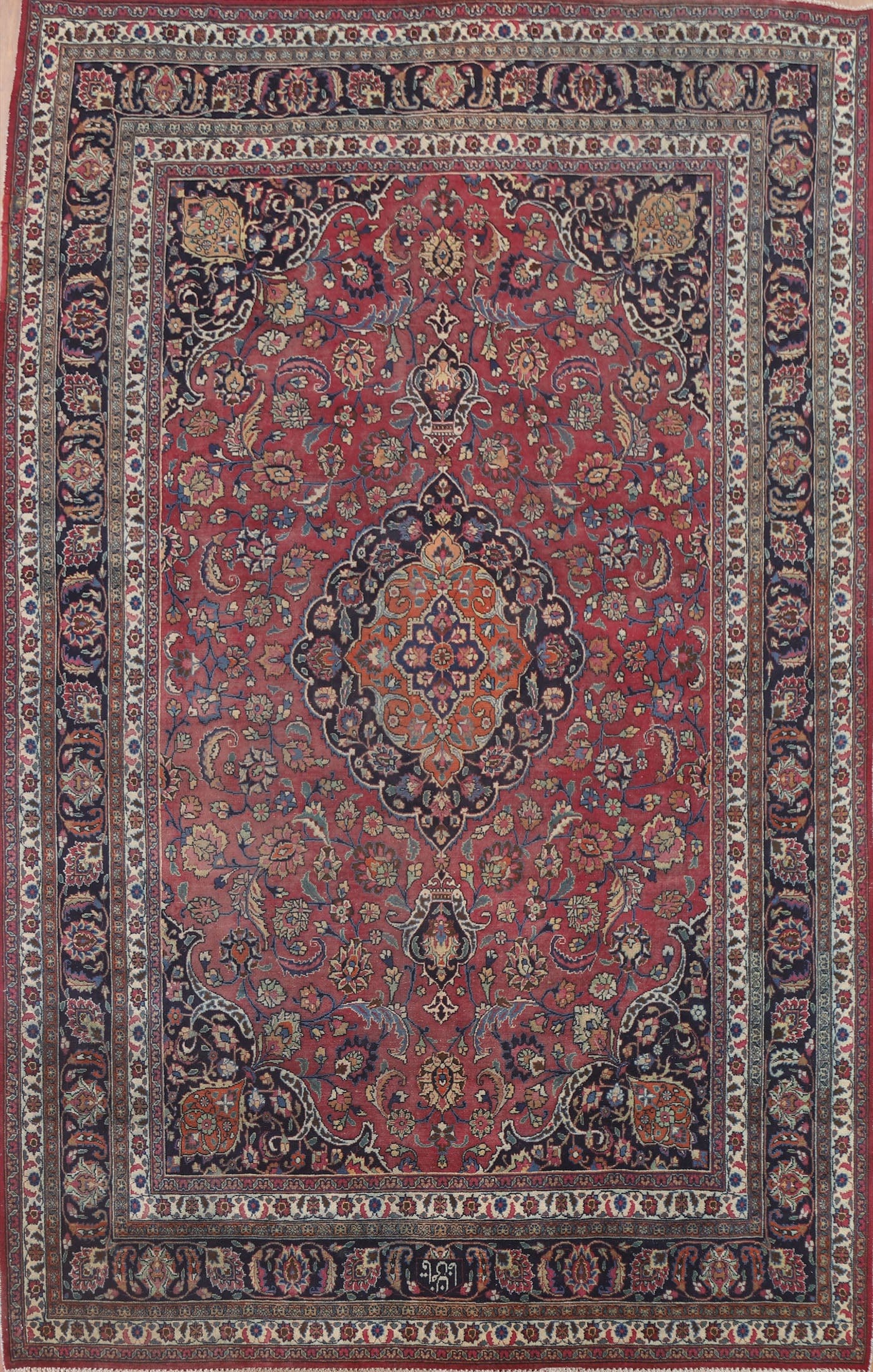 Traditional Mashad Persian Area Rug 8x11