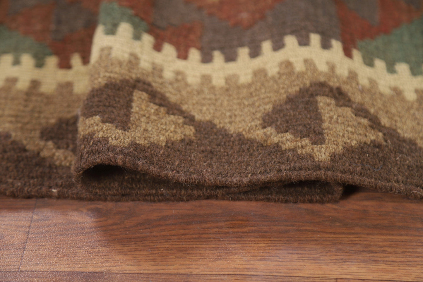 Reversible Kilim Wool Runner Rug 3x7