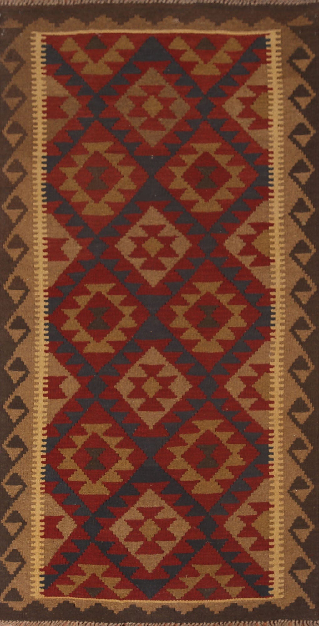 Geometric Kilim Oriental Runner Rug 3x7