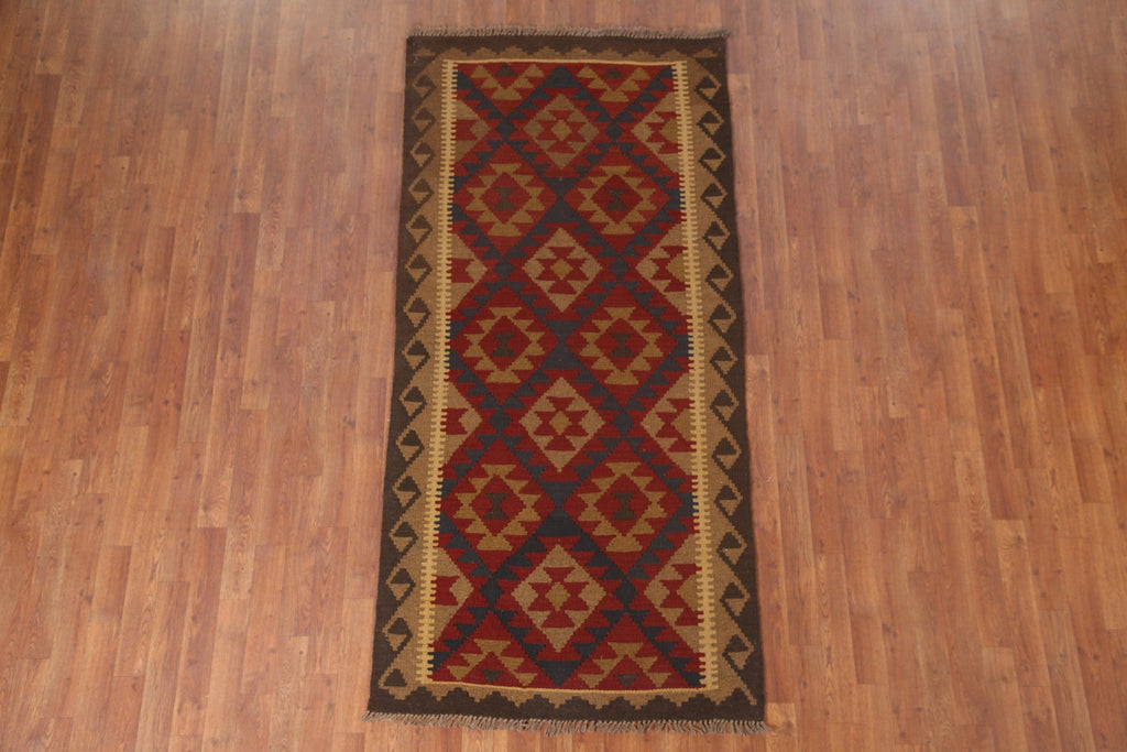 Geometric Kilim Oriental Runner Rug 3x7