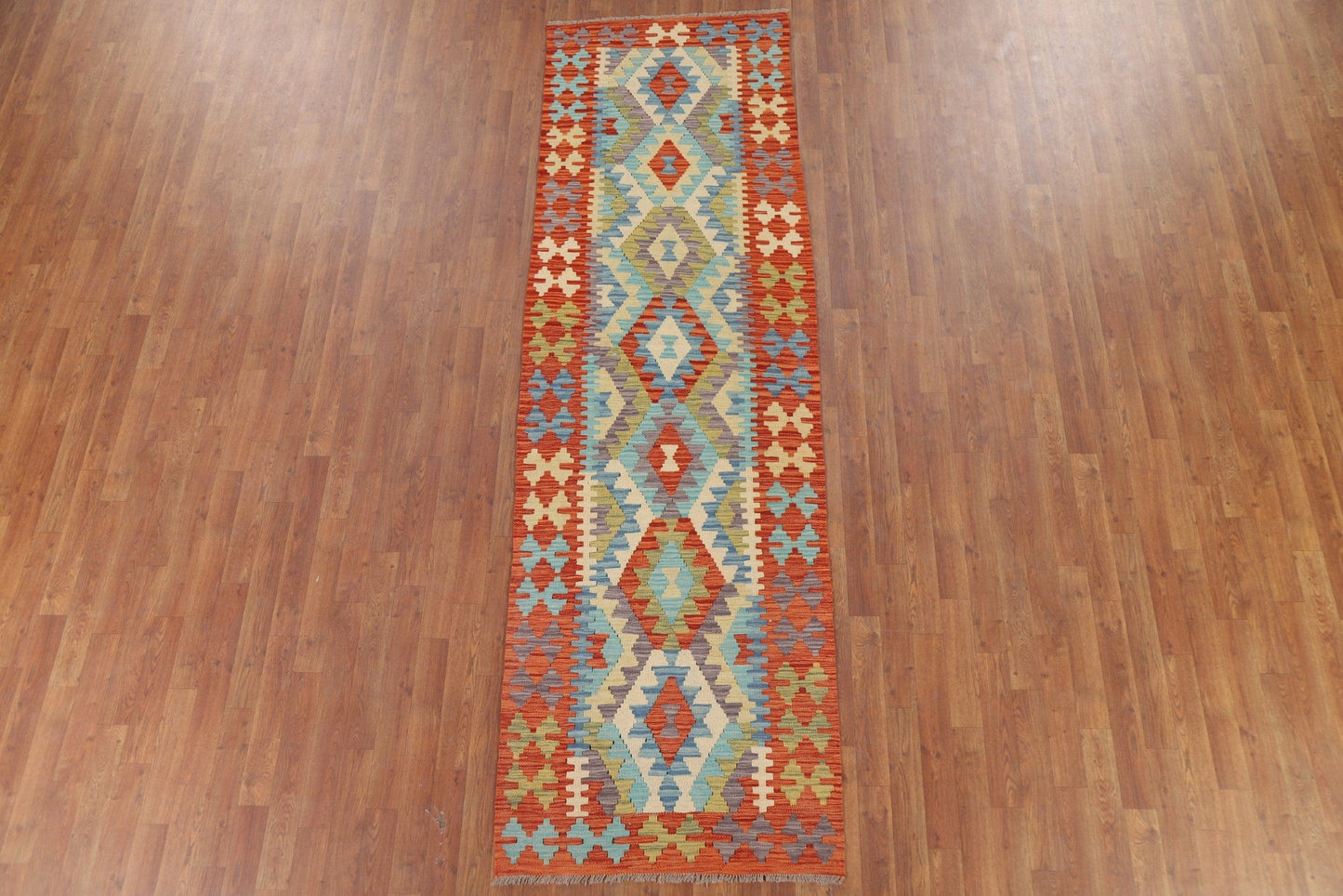 Reversible Wool Kilim Oriental Runner Rug 3x10