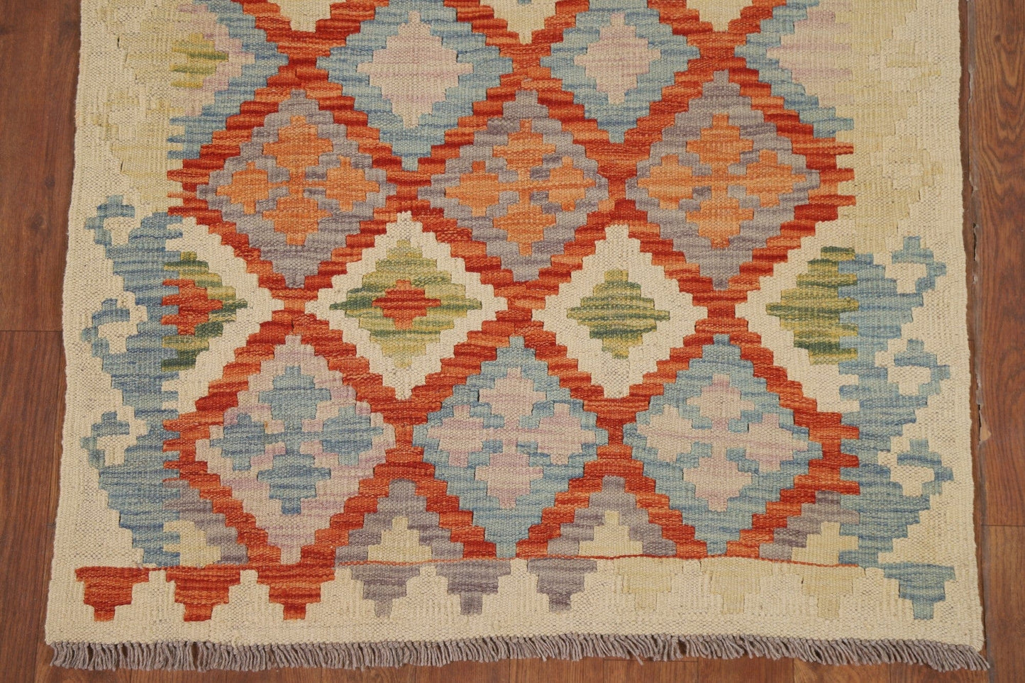 Kilim Reversible Wool Runner Rug 3x10