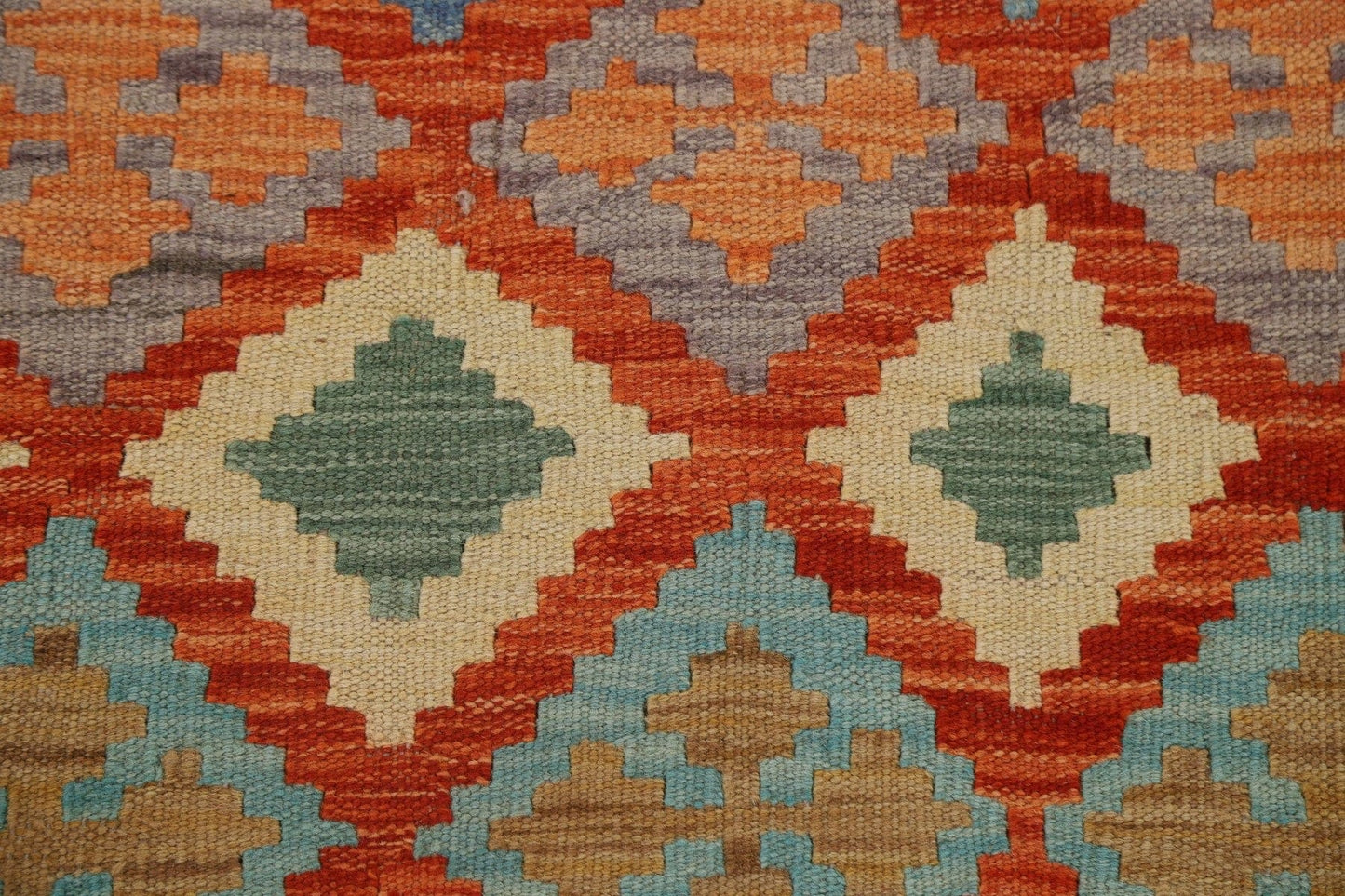 Kilim Reversible Wool Runner Rug 3x10