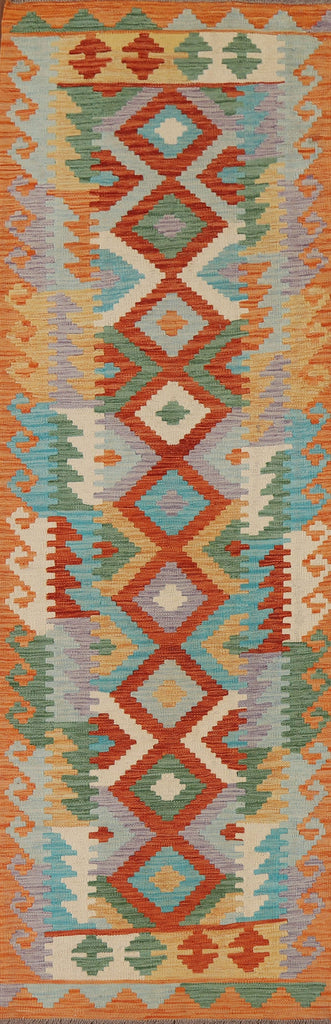 Kilim Reversible Wool Runner Rug 3x10