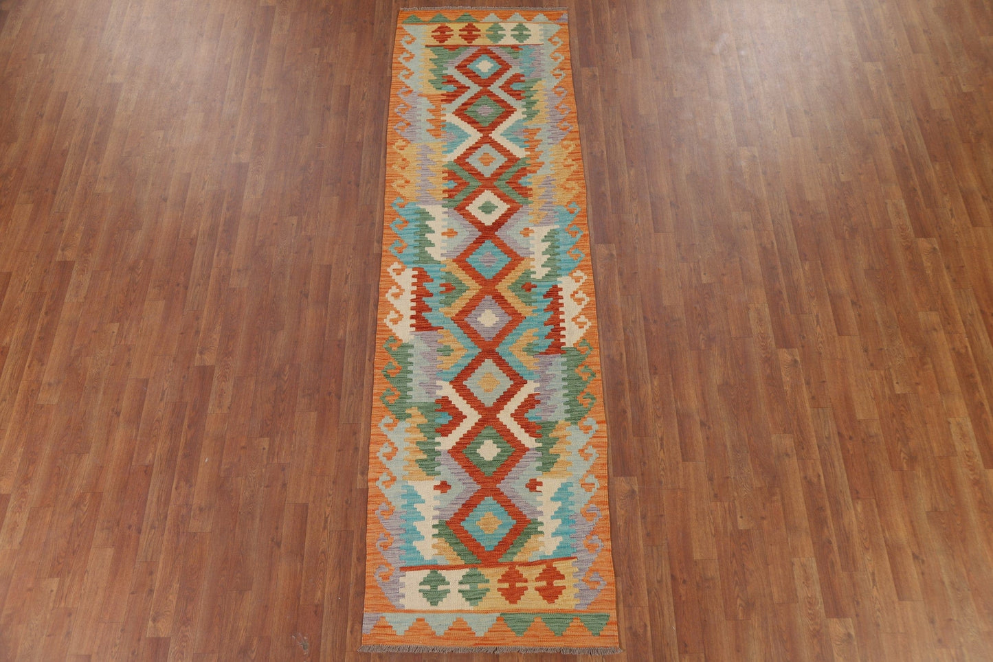 Kilim Reversible Wool Runner Rug 3x10