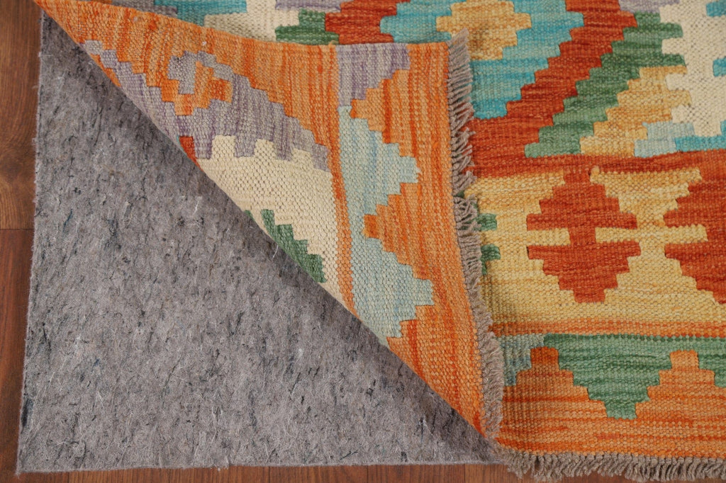 Kilim Reversible Wool Runner Rug 3x10