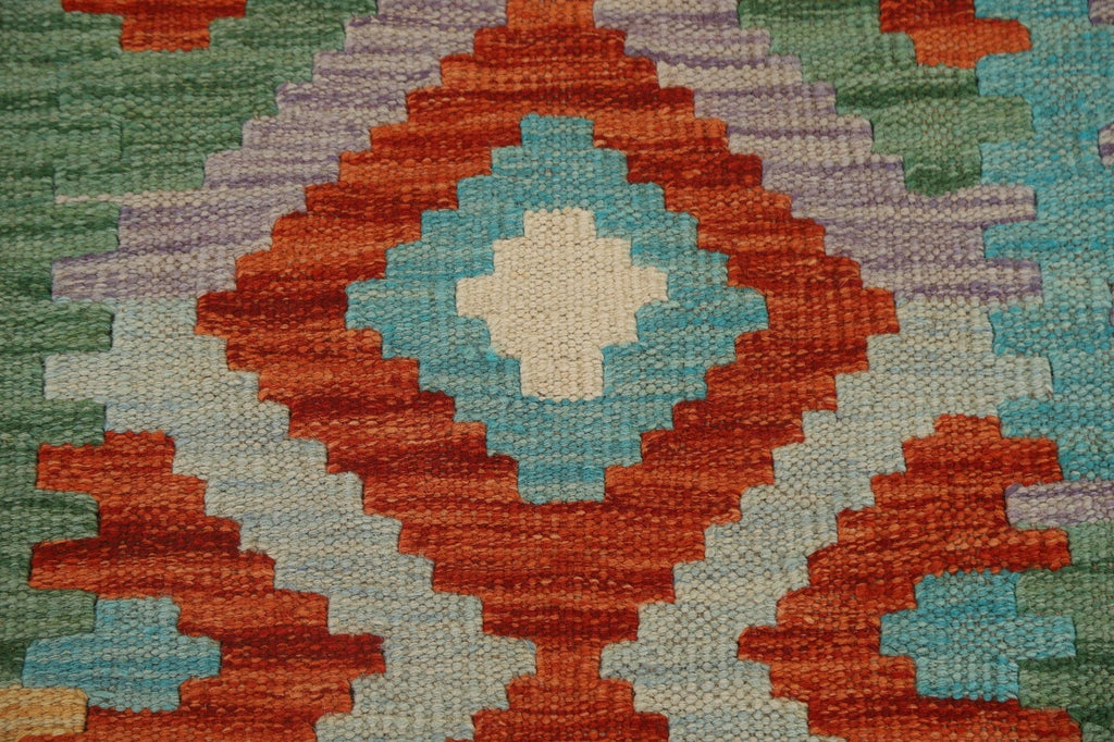 Kilim Reversible Wool Runner Rug 3x10