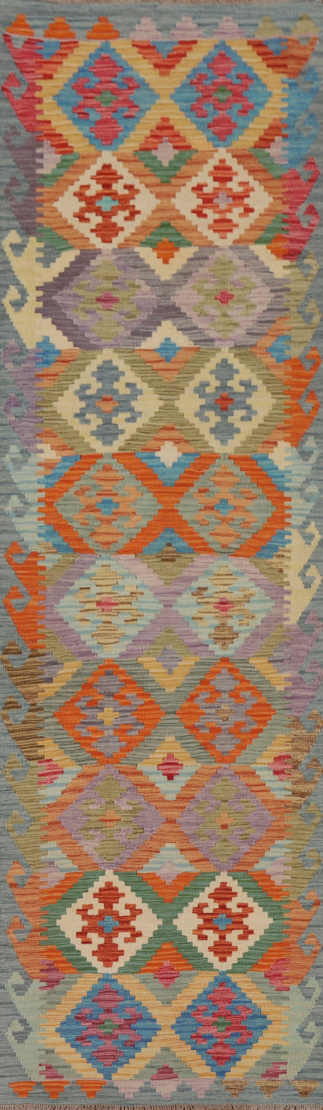 Geometric Kilim Runner Rug 3x10