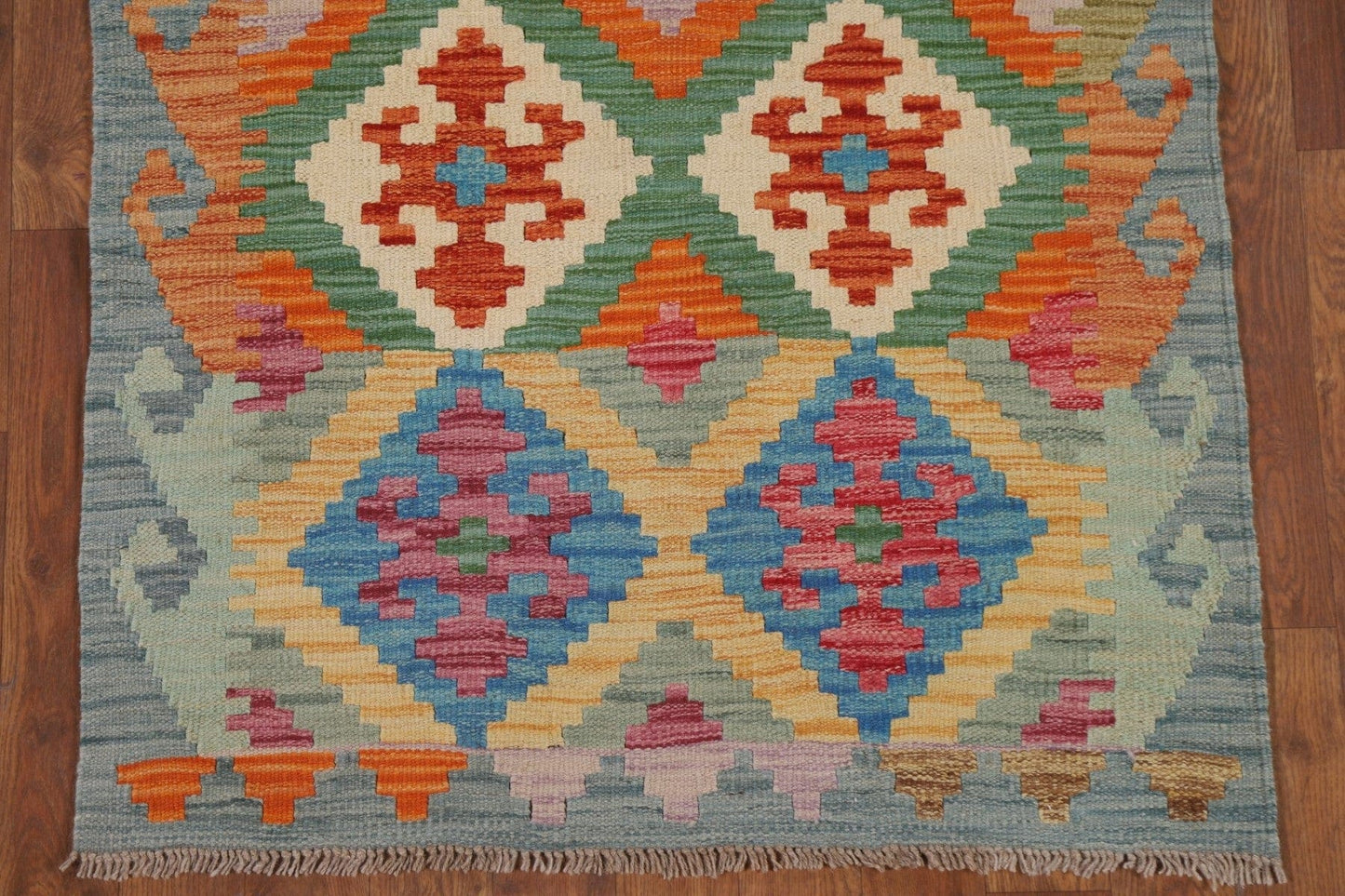 Geometric Kilim Runner Rug 3x10