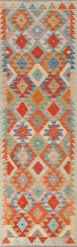 Reversible Wool Kilim Runner Rug 3x10