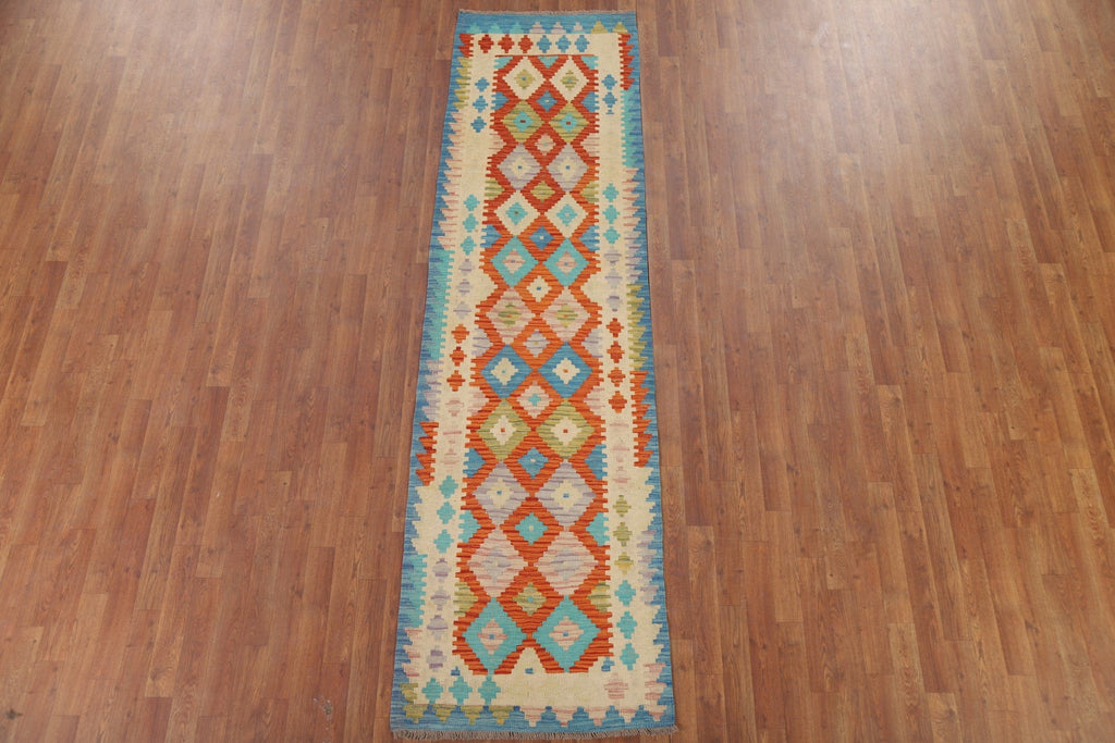 Colorful Kilim Oriental Runner Rug 3x9