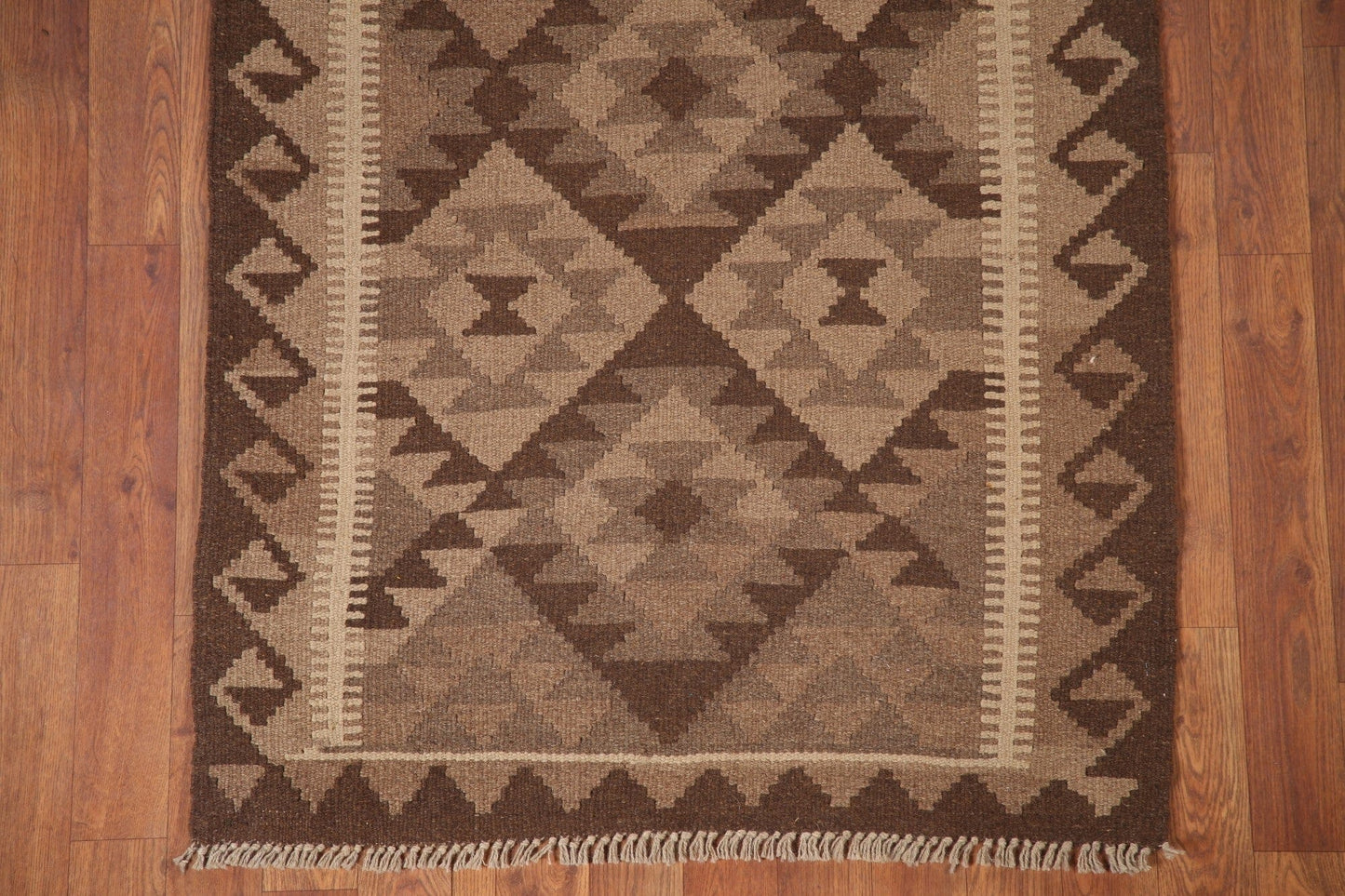 Brown Kilim Oriental Runner Rug 3x10