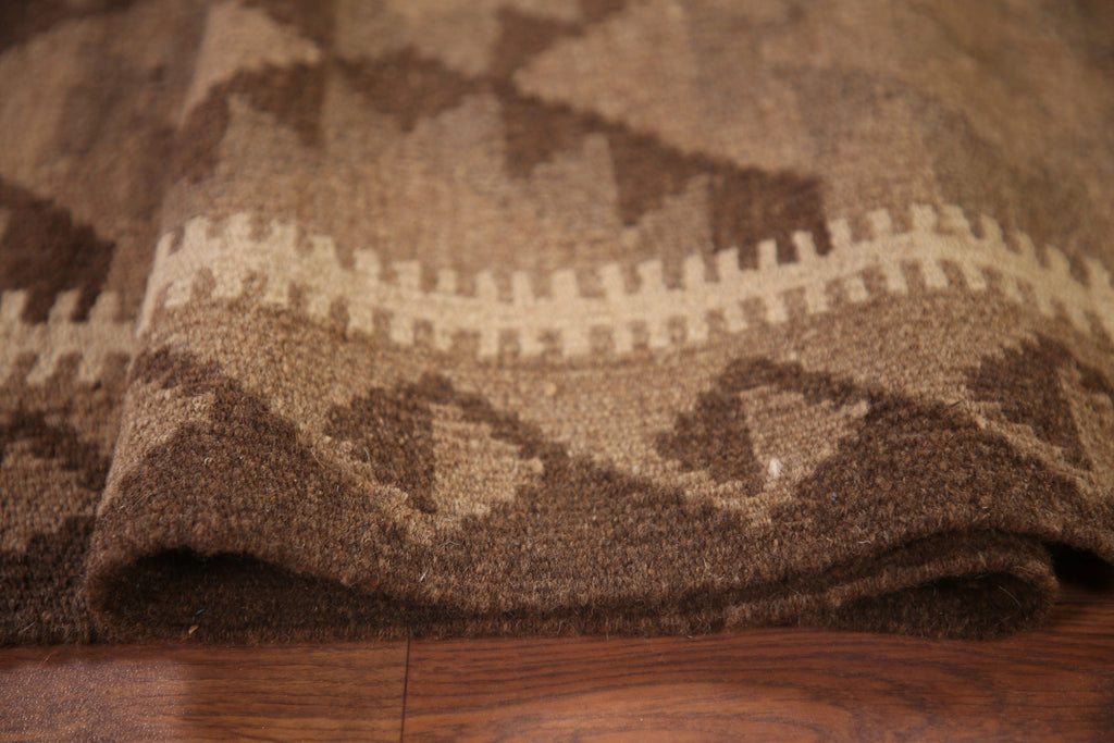 Brown Kilim Oriental Runner Rug 3x10