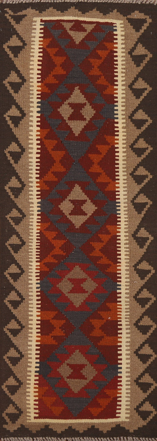 Geometric Kilim Oriental Runner Rug 2x6