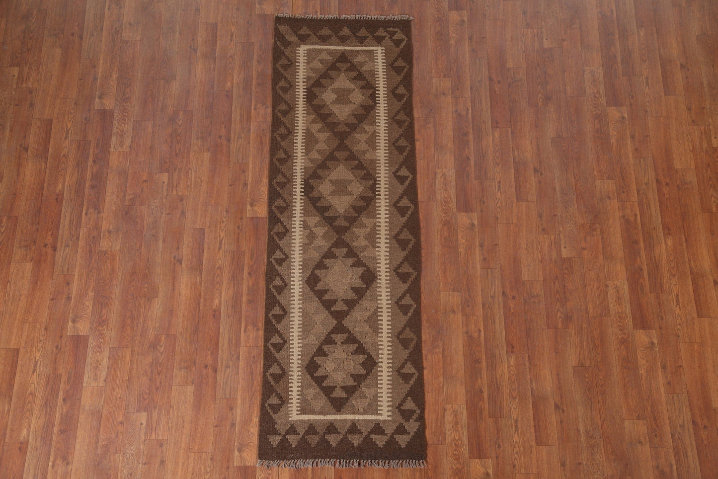 Kilim Reversible Wool Runner Rug 2x6