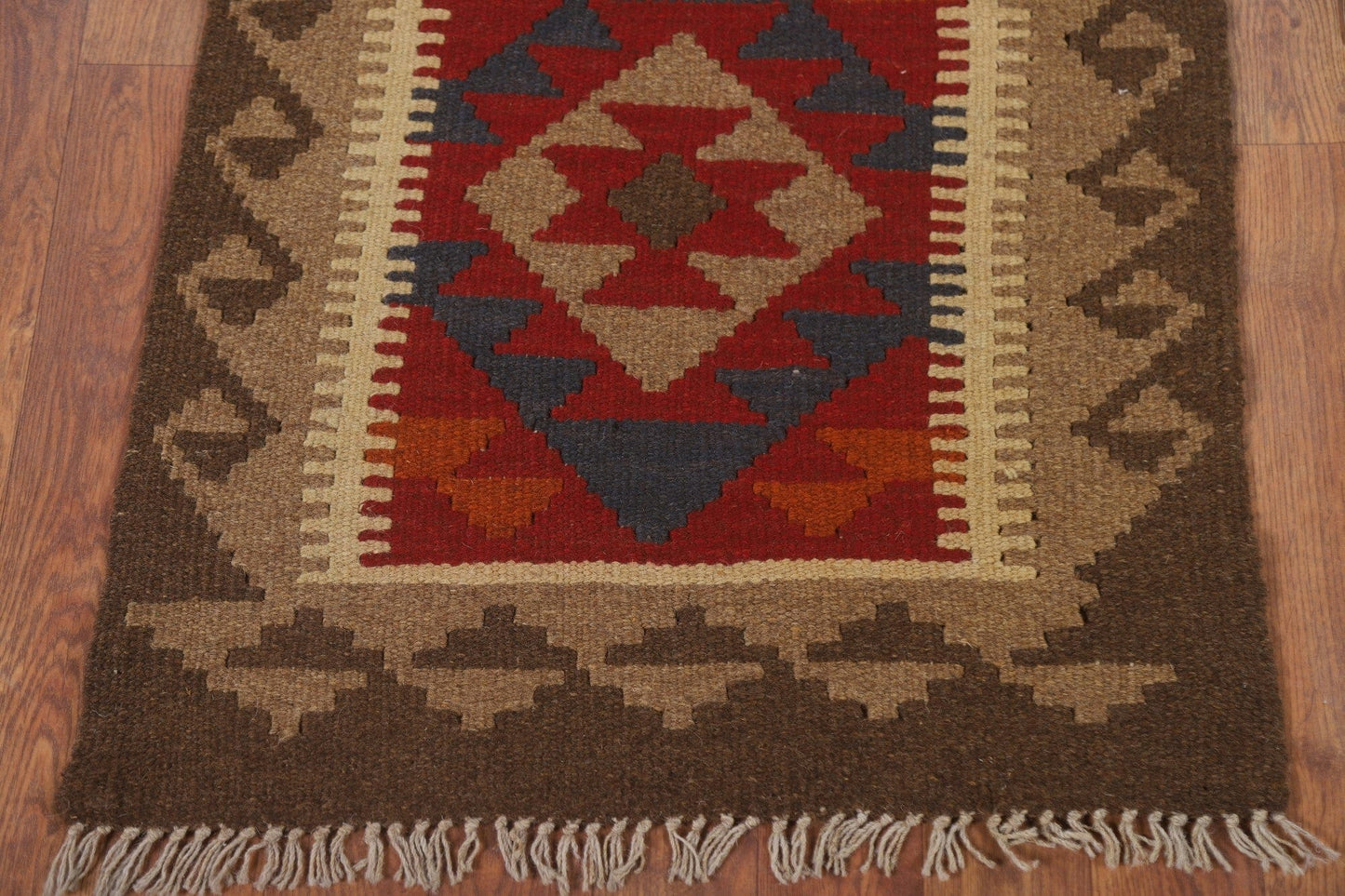 Kilim Reversible Wool Runner Rug 2x6