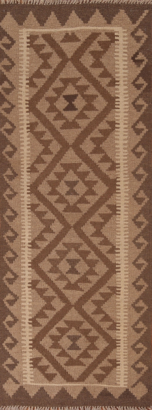 Kilim Reversible Wool Runner Rug 2x6