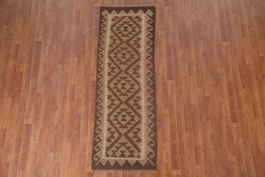 Kilim Geometric Runner Rug 2x7