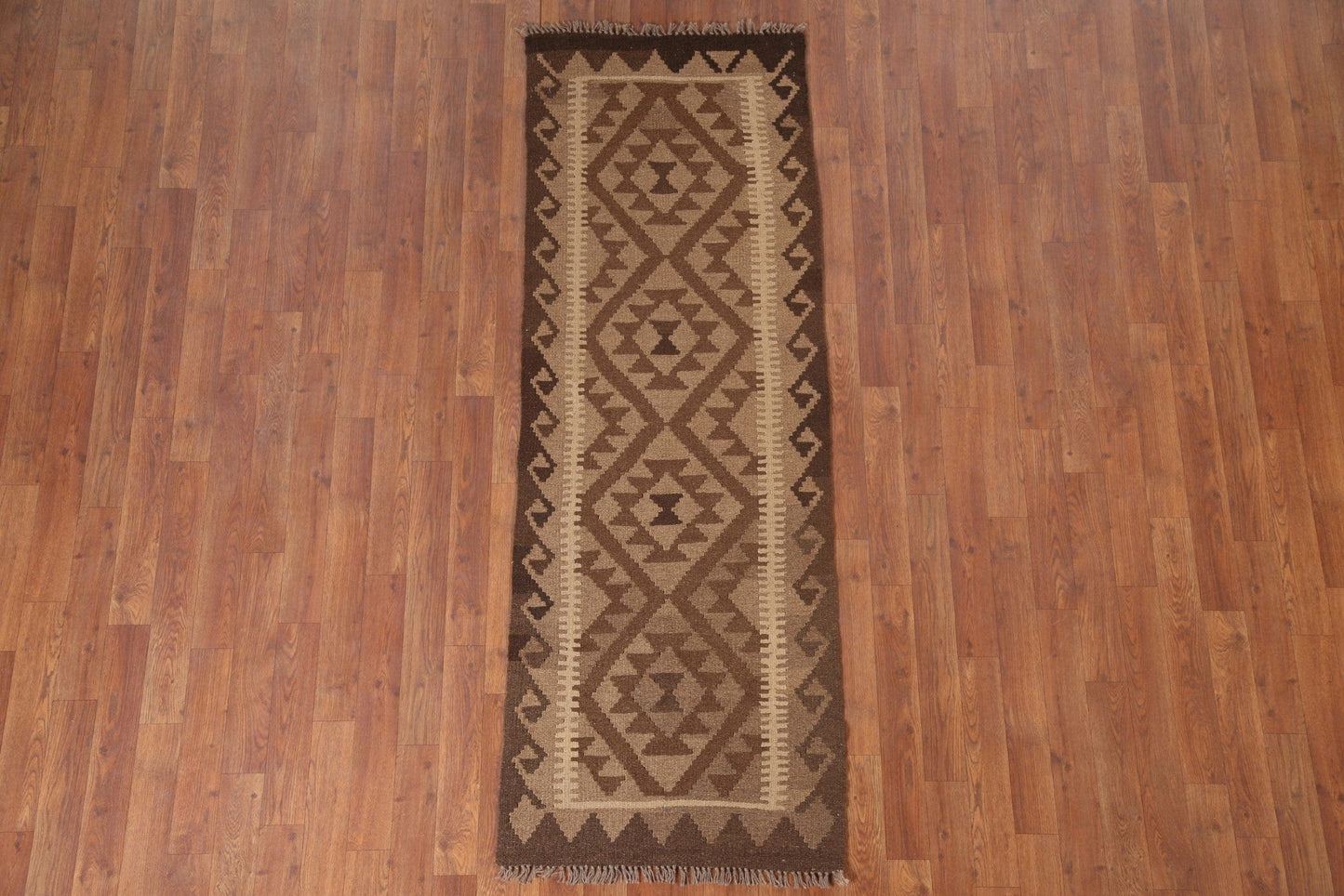 Kilim Reversible Wool Runner Rug 2x6