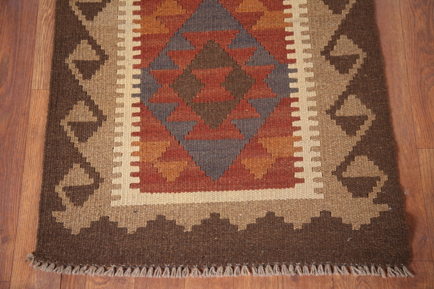 Kilim Reversible Wool Runner Rug 2x6