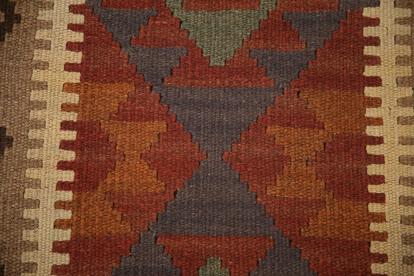 Kilim Reversible Wool Runner Rug 2x6