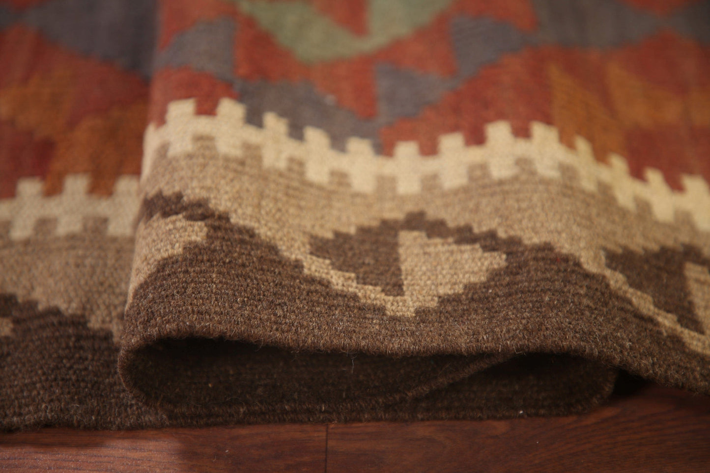 Kilim Reversible Wool Runner Rug 2x6